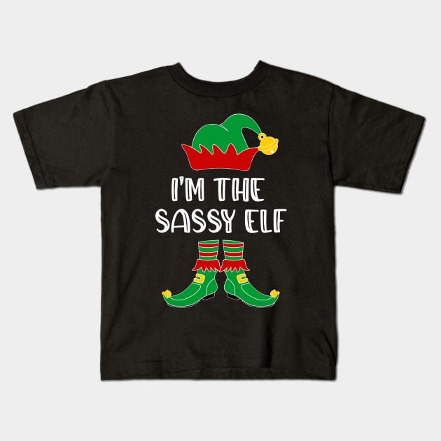 I'm The Sassy Elf Matching Family Group Christmas Kids T-Shirt by SloanCainm9cmi